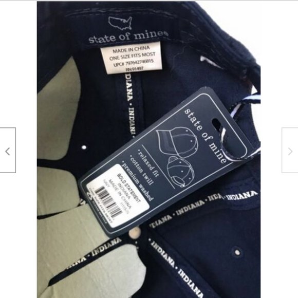 State of Mine Blue IN Indiana Baseball Cap Hat NEW - Picture 8 of 8